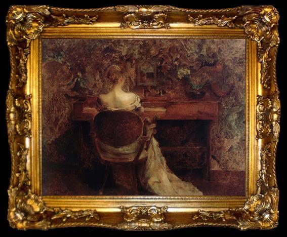 framed  Thomas Wilmer Dewing The Spinet, ta009-2